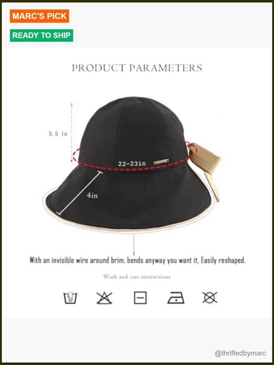Foldable Sun Hat with Ponytail Hole Adjustable Bucket Hat UV Protection main image 4